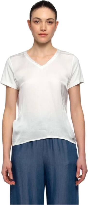 Kocca V-hals Korte Mouw Viscose T-shirt White Dames