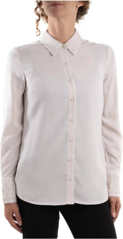 Kocca Veelzijdige Viscose Blouse met Kantdetail White Dames