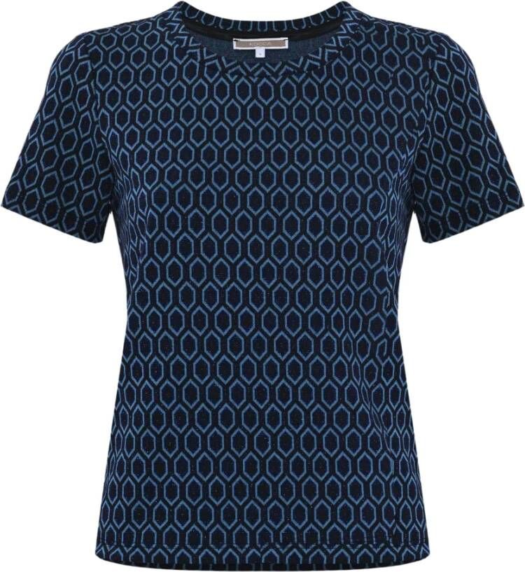 Kocca Viscose T-shirt met patroon Blauw Dames