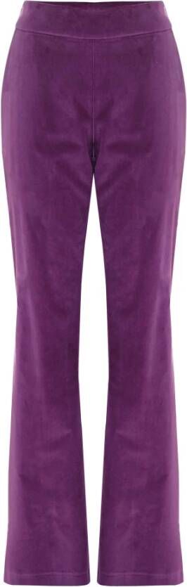 Kocca Wijd uitlopende katoenen broek Purple Dames