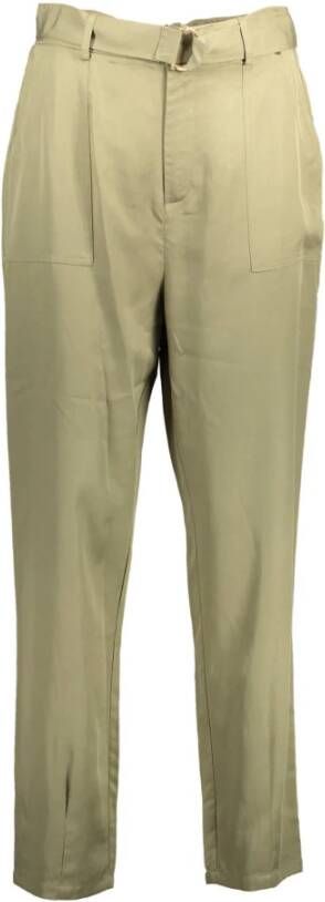 Kocca Groene Lyocell Jeans & Broek Elastische Tailleband 4 Zakken Green Dames