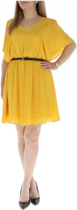 Kocca Gele V-hals jurk voor vrouwen Yellow Dames