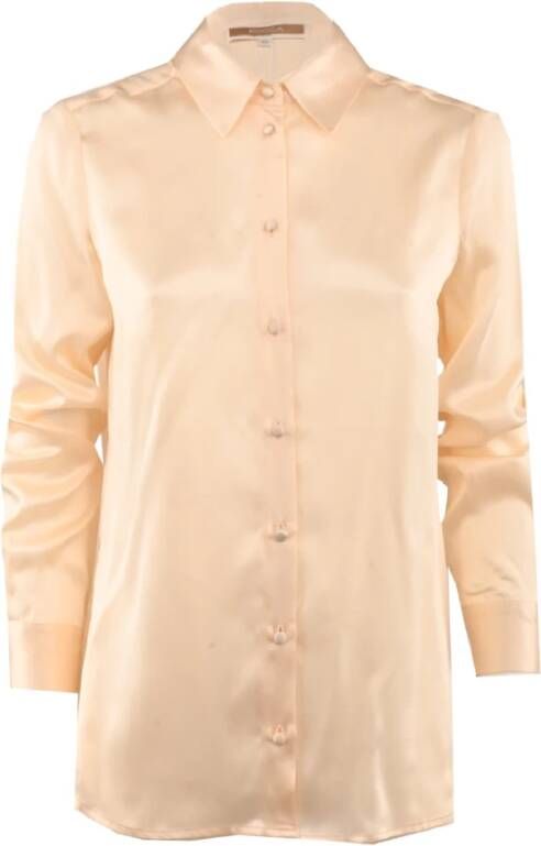 Kocca Zijden Overhemd Upgrade Beige Luxe Satijnen Stof Beige Dames