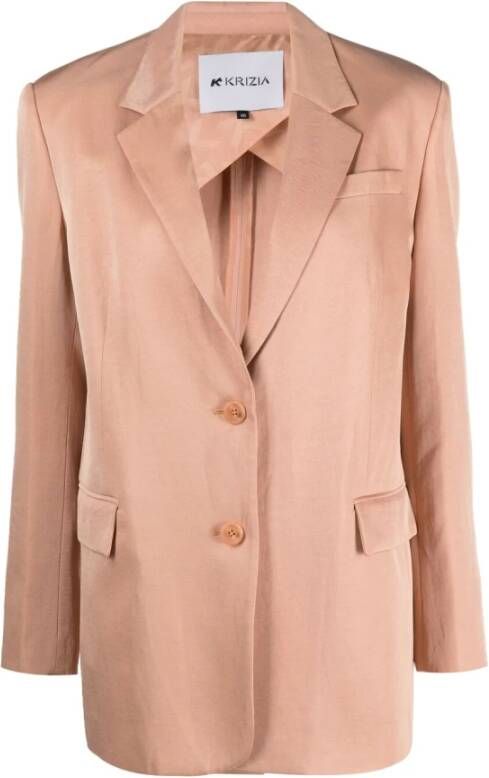 Krizia Roze Single-Breasted Blazer Pink Dames