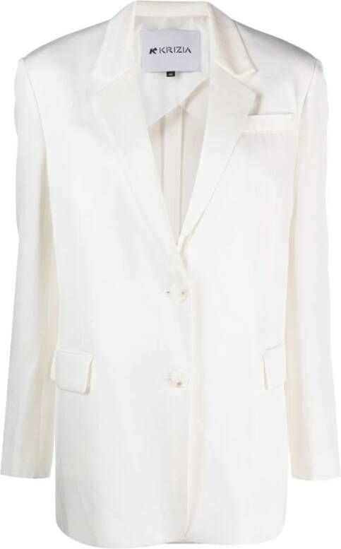 Krizia Witte Single-Breasted Blazer White Dames