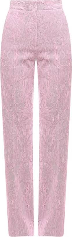 Krizia Leather Trousers Roze Dames