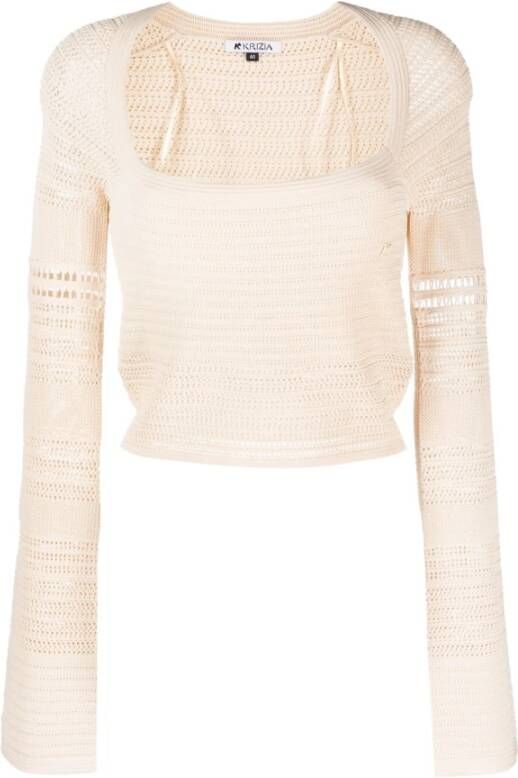 Krizia Round-neck Knitwear Beige Dames