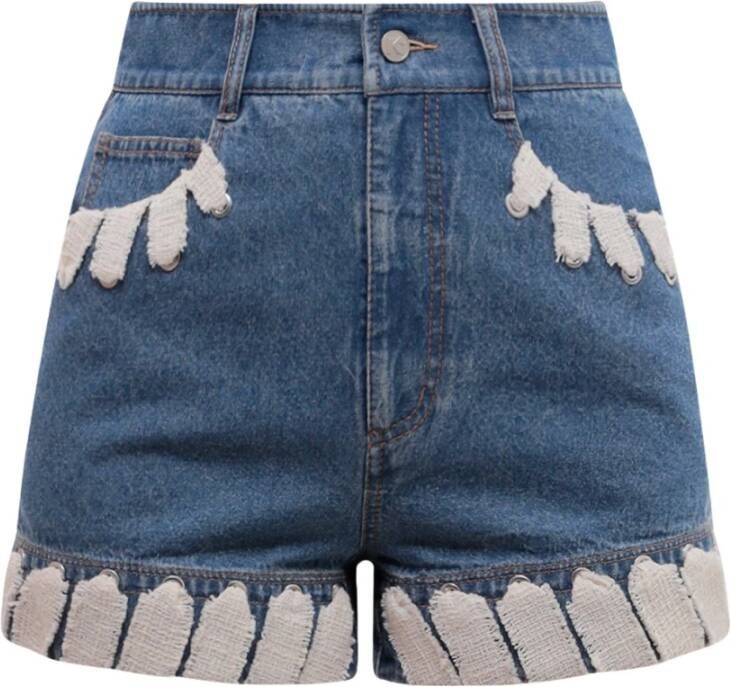 Krizia Katoenen shorts voor vrouwen Blue Dames