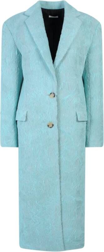 Krizia Single-Breasted Coats Blauw Dames