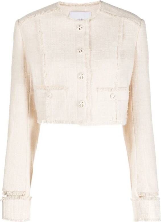 Krizia Tweed Jackets Beige Dames