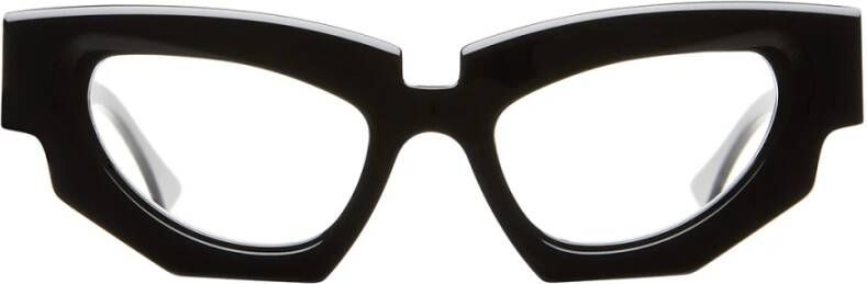 Kuboraum Zwarte Shine Bril met Onverwachte Geometrieën Black