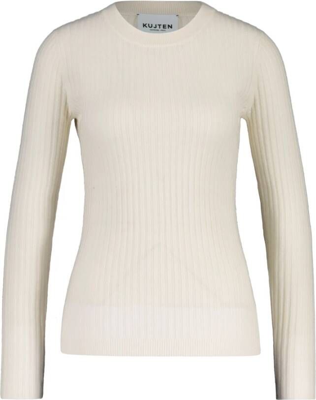 Kujten Kasjmier Gebreide Trui in Wit White Dames