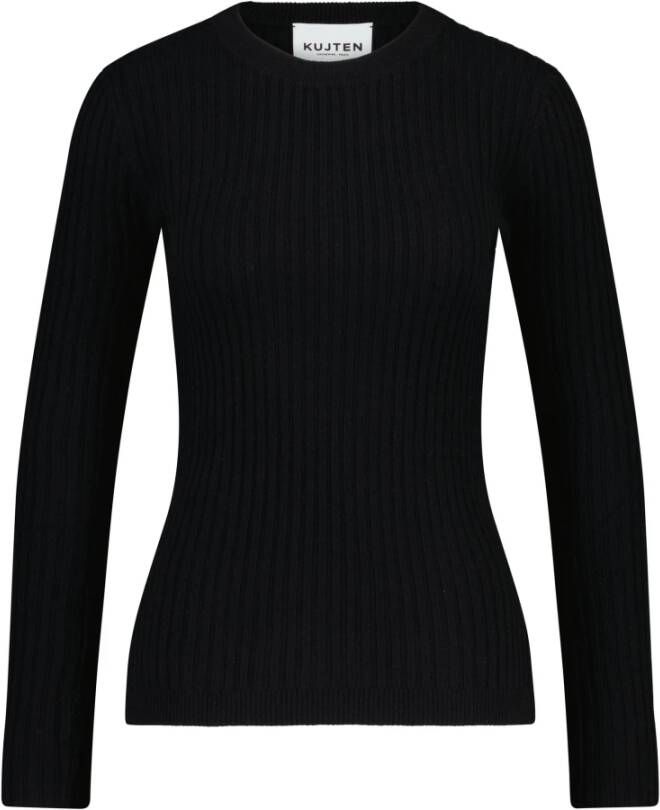 Kujten Kasjmier Gebreide Trui uit Mongolië Black Dames