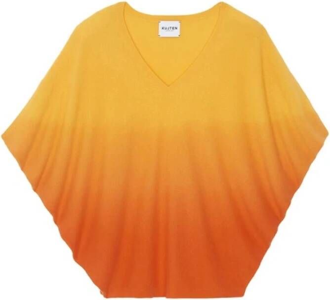 Kujten V-neck Knitwear Yellow Dames
