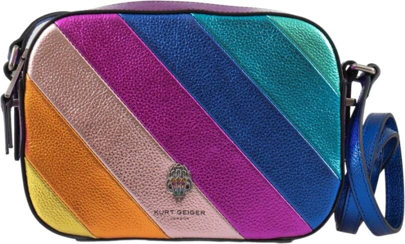 Kurt Geiger Regenboog Gestreepte Leren Cross Body Multicolor Dames