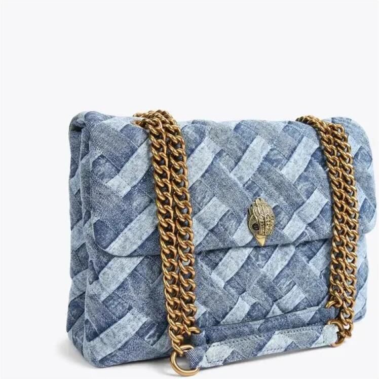 Kurt Geiger denim crossbody tas Kensington Large blauw - Foto 8