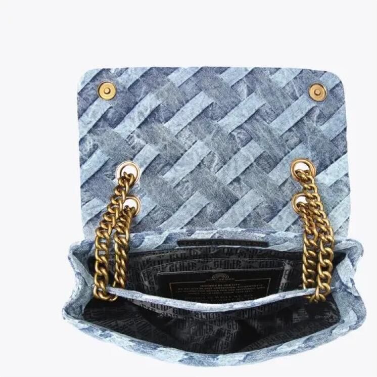 Kurt Geiger denim crossbody tas Kensington Large blauw - Foto 9