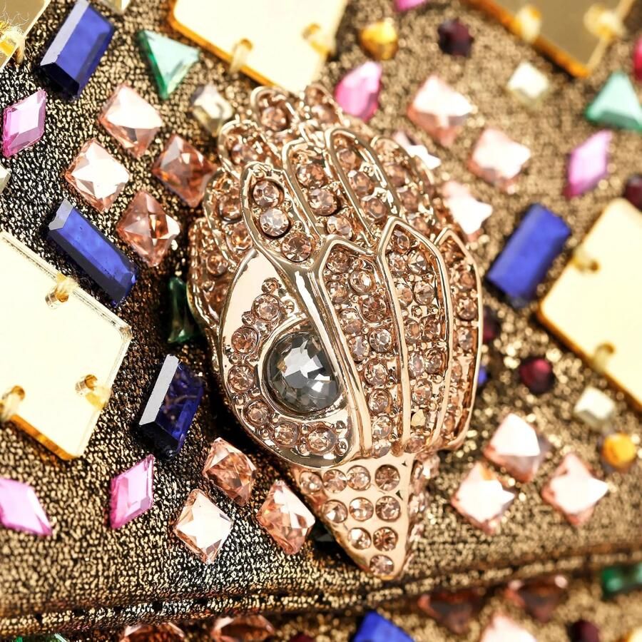 Kurt Geiger Crystal Kensington Tas met Gouden Adelaar Yellow Dames