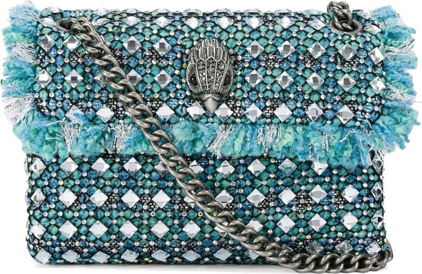 Kurt Geiger Heldere Blauwe Tweed Kensington Crossbody Tas Blue Dames - Foto 6