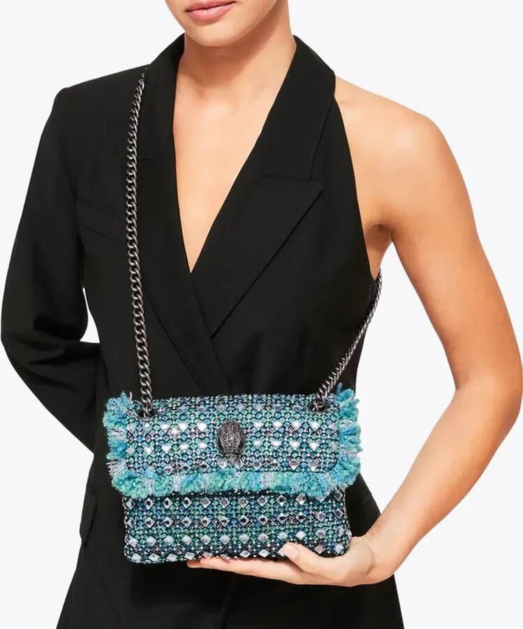 Kurt Geiger Heldere Blauwe Tweed Kensington Crossbody Tas Blue Dames - Foto 5
