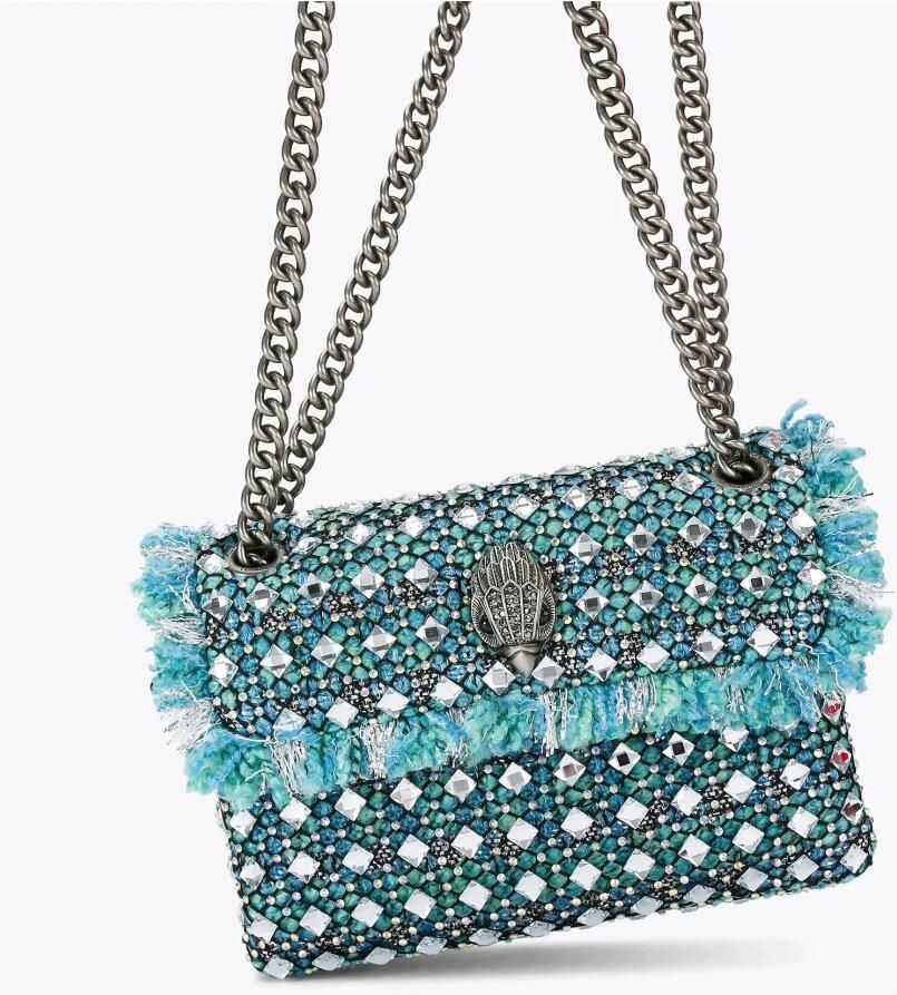 Kurt Geiger Heldere Blauwe Tweed Kensington Crossbody Tas Blue Dames - Foto 3