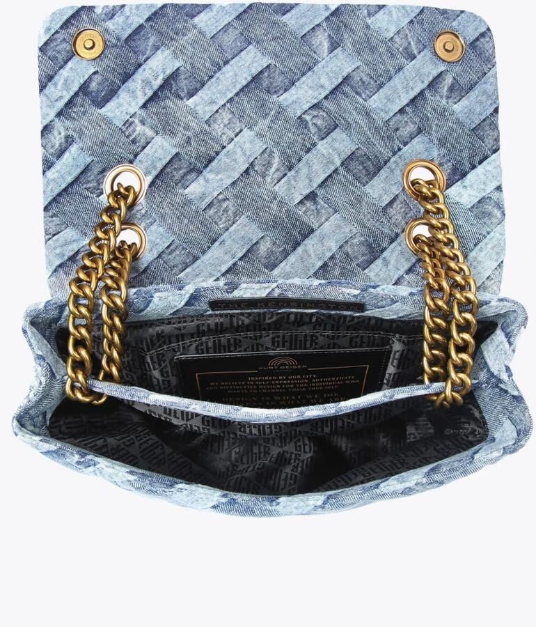 Kurt Geiger denim crossbody tas Kensington Large blauw - Foto 13