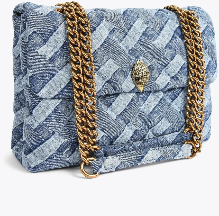 Kurt Geiger denim crossbody tas Kensington Large blauw - Foto 4