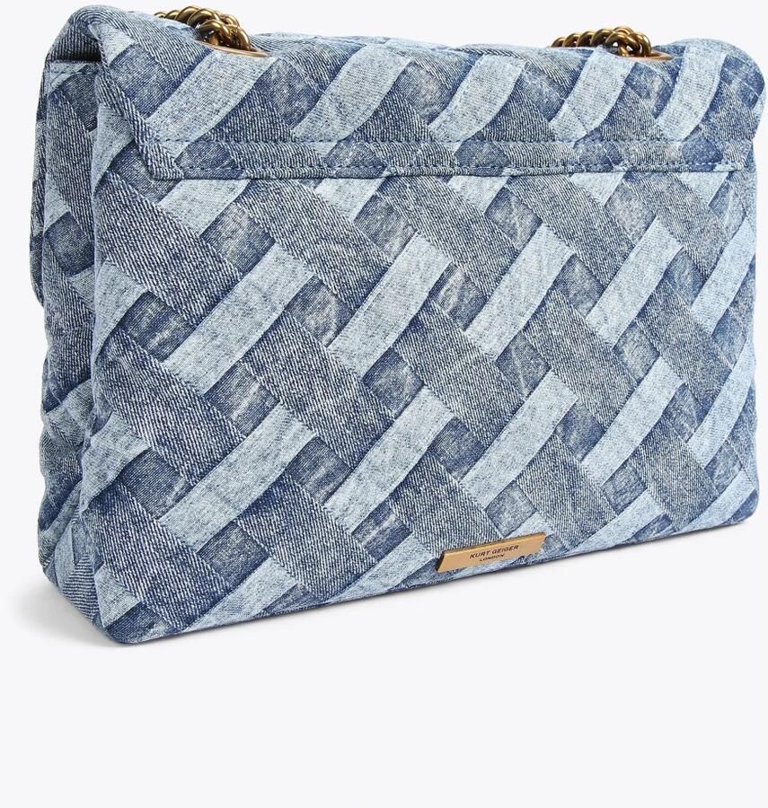Kurt Geiger denim crossbody tas Kensington Large blauw - Foto 5