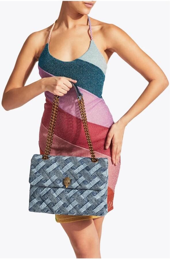 Kurt Geiger denim crossbody tas Kensington Large blauw - Foto 11