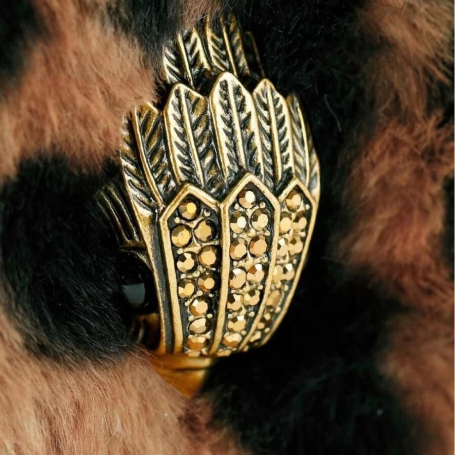 Kurt Geiger crossbody tas Kensington Puff Camera met panterprint bruin