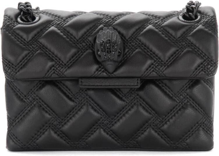Kurt Geiger Zwarte Leren Mini Kensington Schoudertas Black Dames
