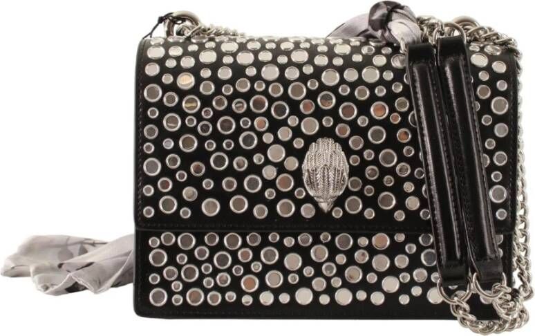 Kurt Geiger Zwarte Leren Schoudertas met Studs Black Dames