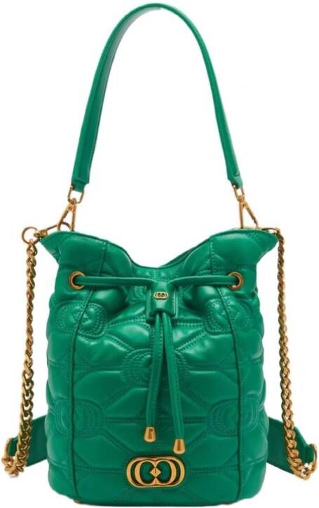 La Carrie Groene leren handtas Green Dames