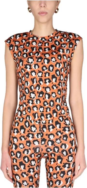 La DoubleJ ; ady luipaard t-shirt Oranje Dames