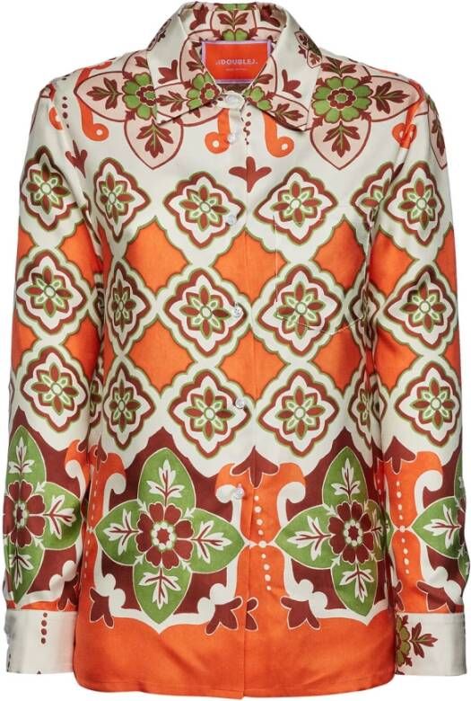 La DoubleJ Tijdloze Zijden Twill Blouse Meerkleurig Dames