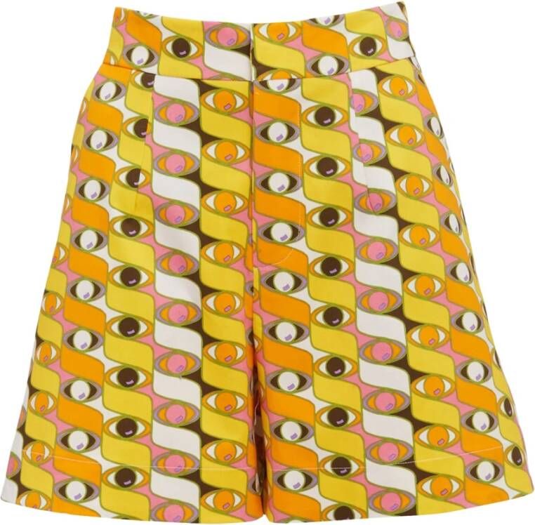 La DoubleJ Flatterende high-waisted shorts Yellow Dames