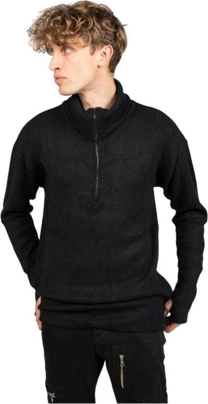 La Haine Inside Us Unisex Lange Mouw Rits Golftrui Black Heren