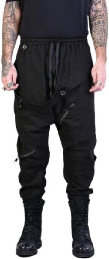 La Haine Inside Us Slim Fit Broek met Verstelbare Tailleband Zwart Heren