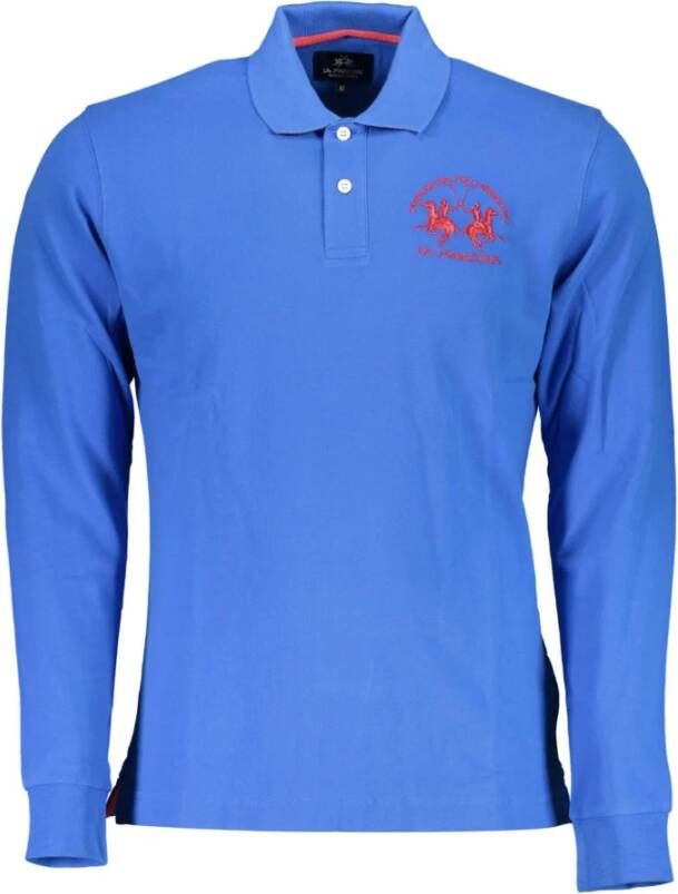 LA MARTINA Blauw Katoenen Poloshirt Lange Mouwen Regular Fit Blue Heren - Foto 2