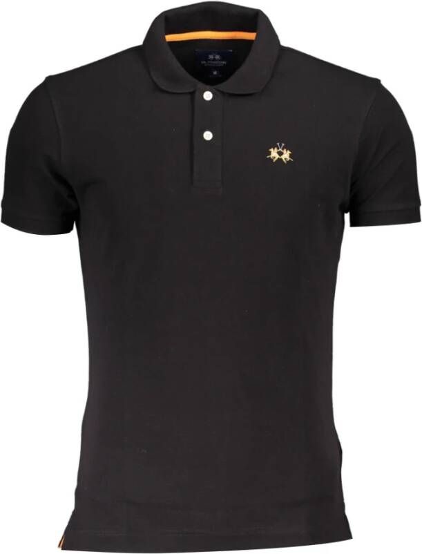 LA MARTINA Black Polo Shirt Zwart Heren