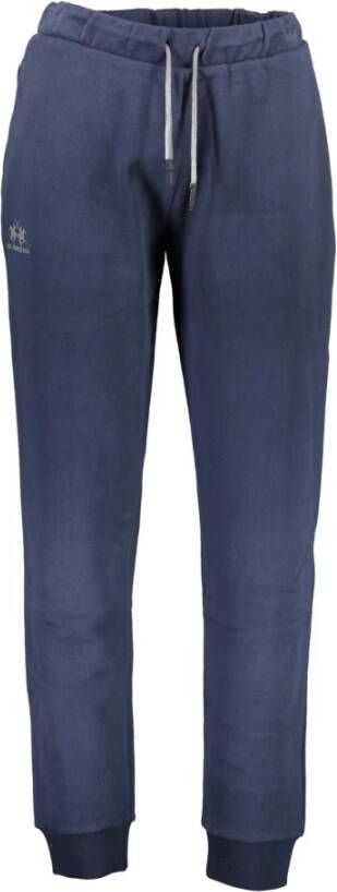 LA MARTINA Blauwe Katoenen Sportbroek met Elastische Taille Blauw Heren