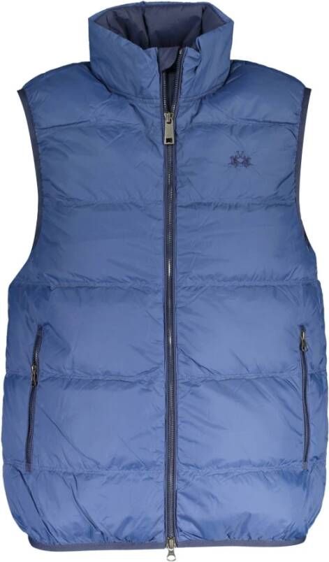 LA MARTINA Blauwe Mouwloze Jas met Contrasterende Details Blauw Heren