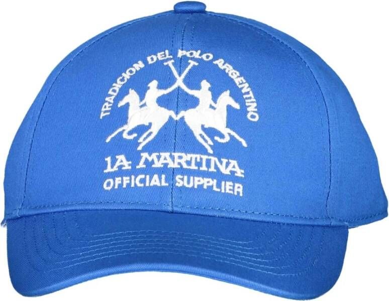LA MARTINA Elegante Geborduurde Katoenen Pet Blue Unisex