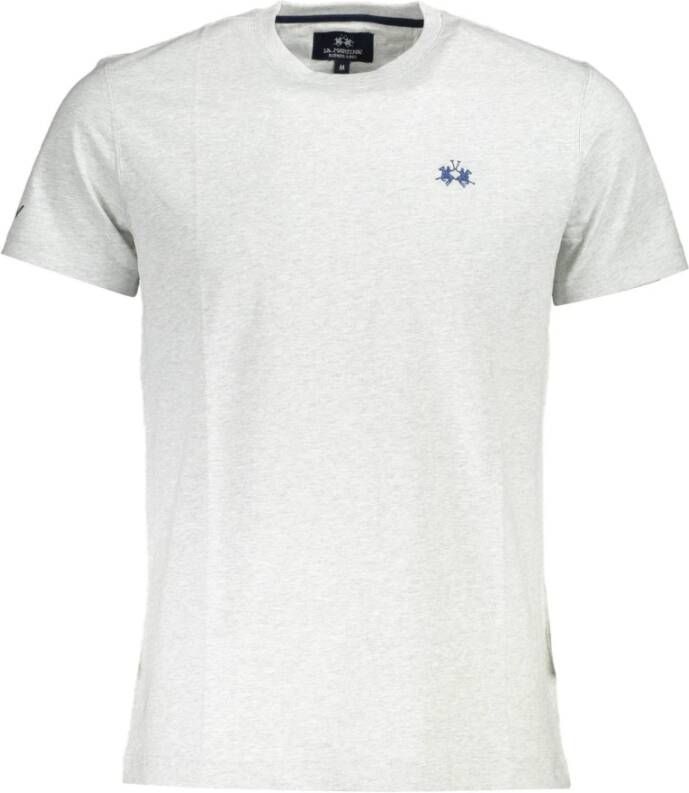 LA MARTINA Rode Katoenen T-Shirt Korte Mouwen Regular Fit Ronde Hals Print Logo Red Heren