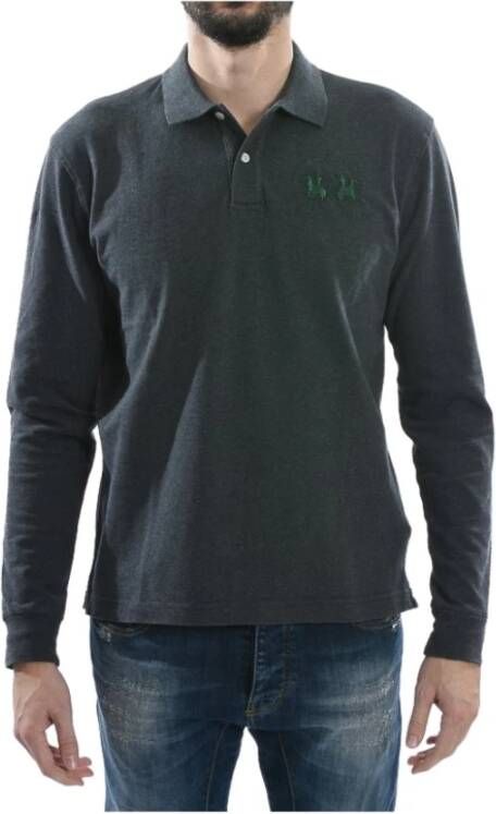 LA MARTINA Houtskool poloshirt met lange mouwen Grijs Heren