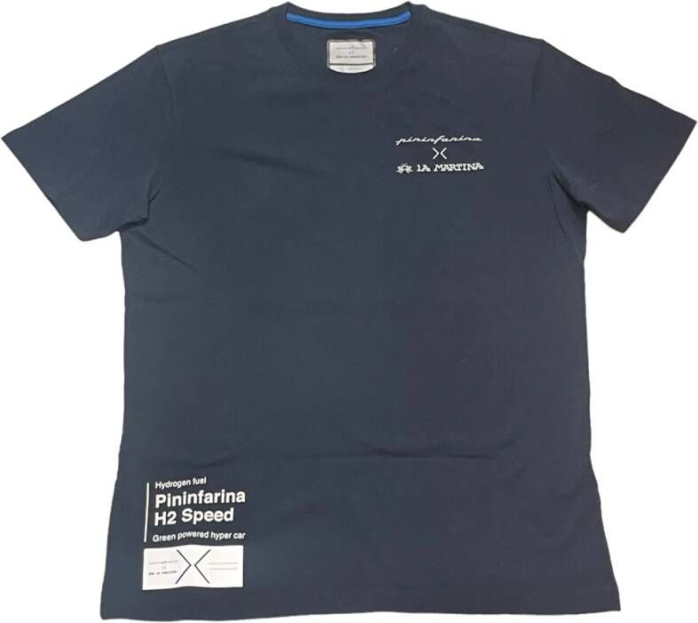 LA MARTINA T-shirt met Korte Mouwen en Merkafbeeldingen Blue Heren