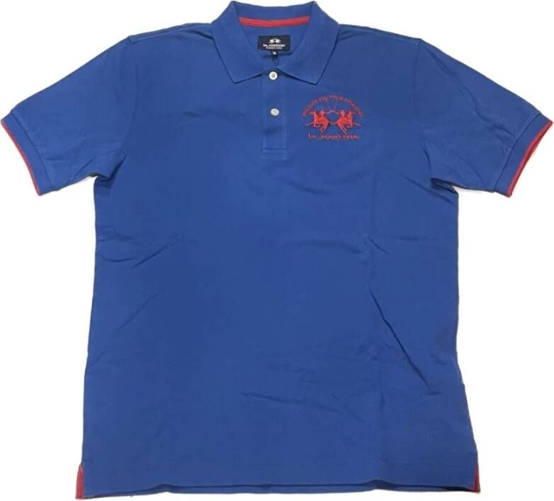 LA MARTINA Blue Polo Shirt Blauw Heren