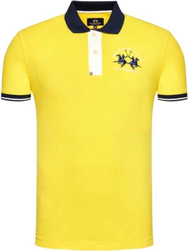 LA MARTINA Gele Katoenen Polo Shirt met Logo Borduurwerk Yellow Heren