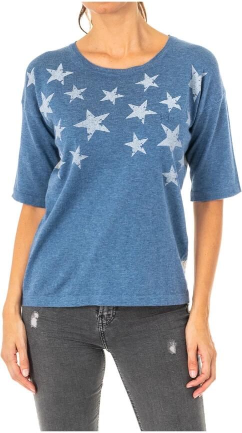 LA MARTINA Blauwe Jersey met 3 4 Mouwen en Sterrenprint Blue Dames - Foto 3