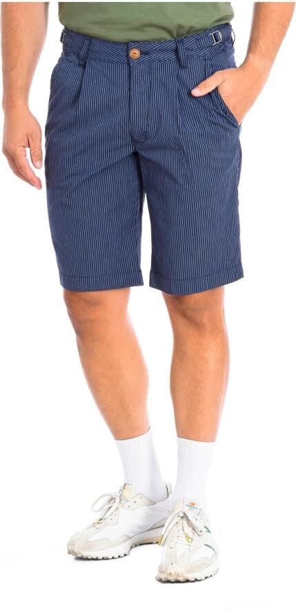 LA MARTINA Blauw Gestreepte Bermuda Shorts Blue Heren - Foto 3